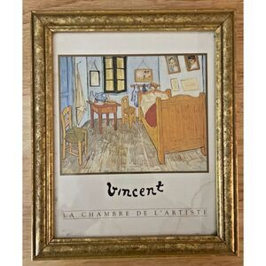 Vincent van Gogh Bedroom in Arles Framed Art Print Gold Frame 8×10